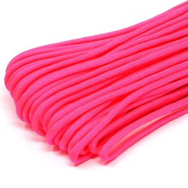 Richbond C-2220 Paracord [Hot Pink] 1.6 ft (5 m) Diameter 0.2 inch (4 mm), 7 Cores, Solid Color, Convenient Zipper Pack