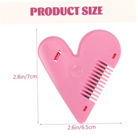 Ipetboom 2PCS Bang Trimming Comb Portable Heart Shaped Hairdressing Tool for Women Comfortable Grip Durable for Easy Bangs Styling for Daily Use Pink