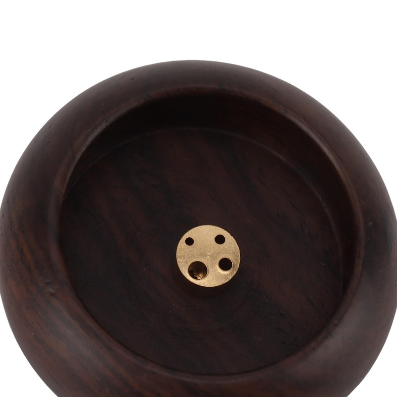 Incense Holder Plate, Wooden Round Incense Bowl with Multiple Holes,
