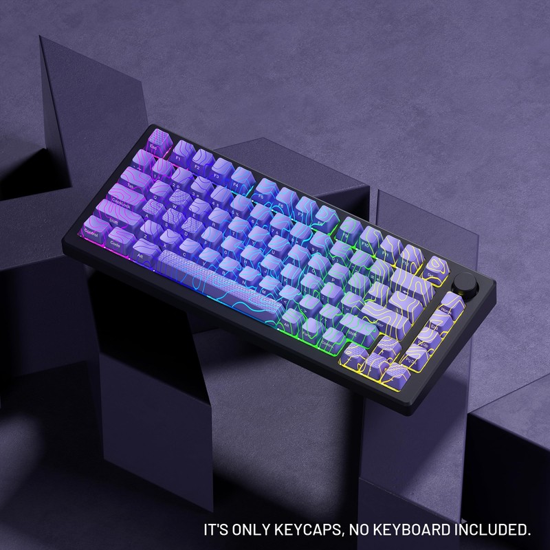 HITIME XVX Shine Through Keycaps w/IMD Tech, Custom Topographic Keycaps