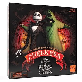 USAopoly Damas Classic Edition: Juego de mesa de estrategia para 2 jugadores, 7 años en adelante, La Pesadilla Antes de Navidad