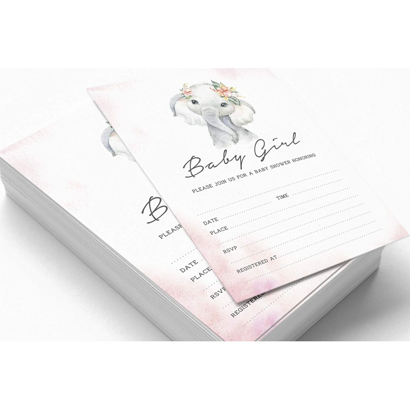 Inkdotpot 30 Fill in StyleáBaby Shower Invitation Cards Baby Elephant