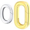 HINZIC 2Pcs Oval Necklace Clasps, Gold/Silver Plated Bracelet Pendant Carabiner