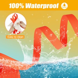 Vivifying Waterproof Long Dog Leash, 20ft Dog Training Leash for Outside, Durable PVC Long Line Lead with Padded Handle for Recall Training, Hiking, Swimming, Beach and Lake (Orange)