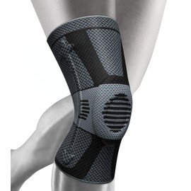 NEENCA Knee Brace, Compressed Knee Support for Men Women with Patella Gel Pads and Side Stabilisers, Medical Knee Pads for Running (Improved Version - Grey Black, 3XL)