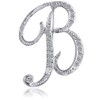 Letter Brooch Pins Initial Rhinestone Brooch for Women Crafts Silvery