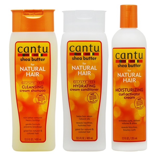 Cantu Shea Butter Shampoo + Hydrating Conditioner + Curl Activator Cream"SET" for Natural Hair