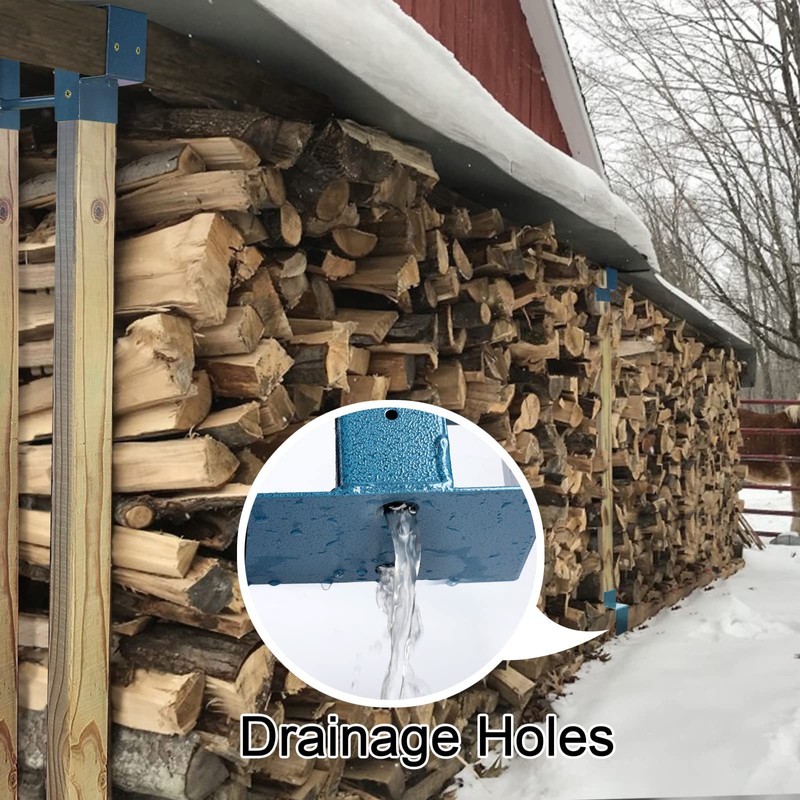MOFEEZ Outdoor Firewood Log Storage Rack 2x4 Bracket Kit, Fireplace