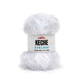 Eyelash Fun Fur Yarn - Premium Soft Crochet Yarn DIY Hand Knitting 100% Polyester 175 Yds 3.53 Oz - Optic White
