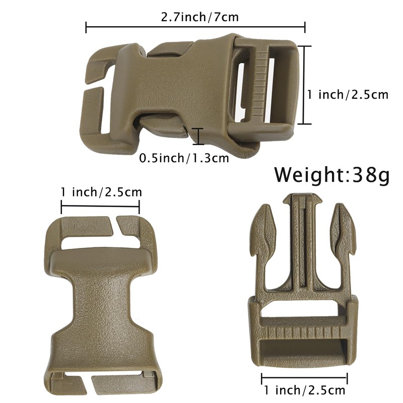 Qavctw 2x 1 Buckle Quick Side Release Buckle for Tactical