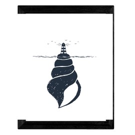 Nacnic Nordic Style Nature Picture Poster with Blue and White Elements Modern Interior A4 Unframed