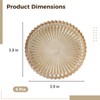 6 Pcs Glass Pillar Candle Trays, 4'' Striped Embossed Round