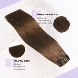 Sindra Clip in Hair Extensions Real Human Hair 140G Thick Hair Chocolate Brown Hair Extensions Real Human Hair Clip ins Remy Straight For Woman Full Ends 16Inch 7Pcs(thick#4 16inch)