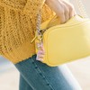 Fmeida Initial Letter Keyring for Women Cute Pink Tassel &