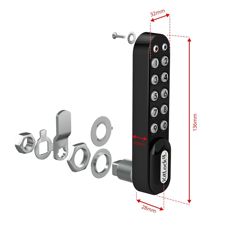 KitLock Electronic Lock KL1000 Vertical (Black)
