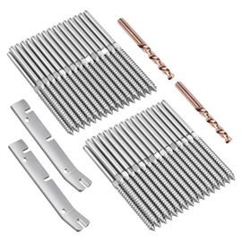 BLIKA 60 Pack T316 Stainless Steel Right&Left Handed Thread Swage Lag Screws for Wood Posts of 1/8" Deck Cable Railing Kit, Wire Railing Kit for Decks with Wrench, DIY Wood Baluster