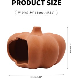 MC MEICHUANG Ceramic Pumpkin Fish Tank Decor, Betta Fish Tank Accessories Fish Aquarium Decoration, Small Fish and Shrimp Hideout Cave, Cute Aquarium Ornament(5.11’’ x 3.74’’)