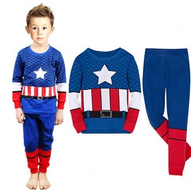 N‘aix Little Boys Super Hero Pajama Sets Cotton Sleepwear 2-7T (Captain America-Y6, 4T)