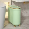 Aupekro Bathroom Trash Can with Lid, 3.1 Gallon Slim Trash