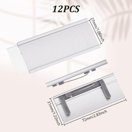 AHANDMAKER 12 Pcs Aluminium Name Tags with Card Slot and Pin Badge, Blank Name Tags Reusable ID Badge Holders, Custom Personnel Labels Office Workers Students Employee Custom (1.2x2.8 in, Platinum)