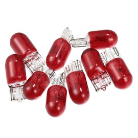X AUTOHAUX 10pcs DC 12V T10 W5W LED Incandescent Dashboard Light Red for Car