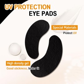 Lunamoon 100 Pairs Eye Pads for Eyelash Extension Pads Eyelash Extension Pad Eyelash Lifting Pad Eye Gel Patch for Eyelash Extensions Eyelash Pads (Black Gold100)