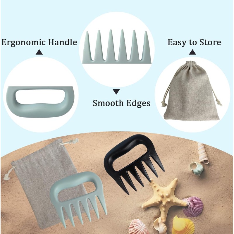 2PCS Sand Scoop with Shovel Sand,Flea Rake with Beach Mesh