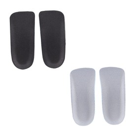 Ipetboom 2 Pairs Invisible Height Increase Insoles Cushion Pads for Foot Protection Breathable Sweat Absorbing Design Black Gray for Men Women