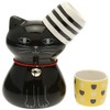 Kotobuki 120-603 Bohemian Black Cat Sake Set, Black