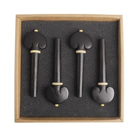 4Pcs Cello Tuning Pegs Smooth Fine Adjustment Ebony Wood Orchestral Strings Accessories Parts