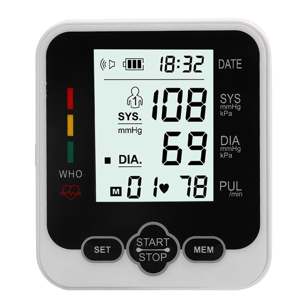 Wrist Blood Pressure Monitor, LCD Screen Blood Pressure Monitor with Automatic Voice Transmission, Reading Memory, Wrist Blood Pressure Cuff for Home and Hospital Use