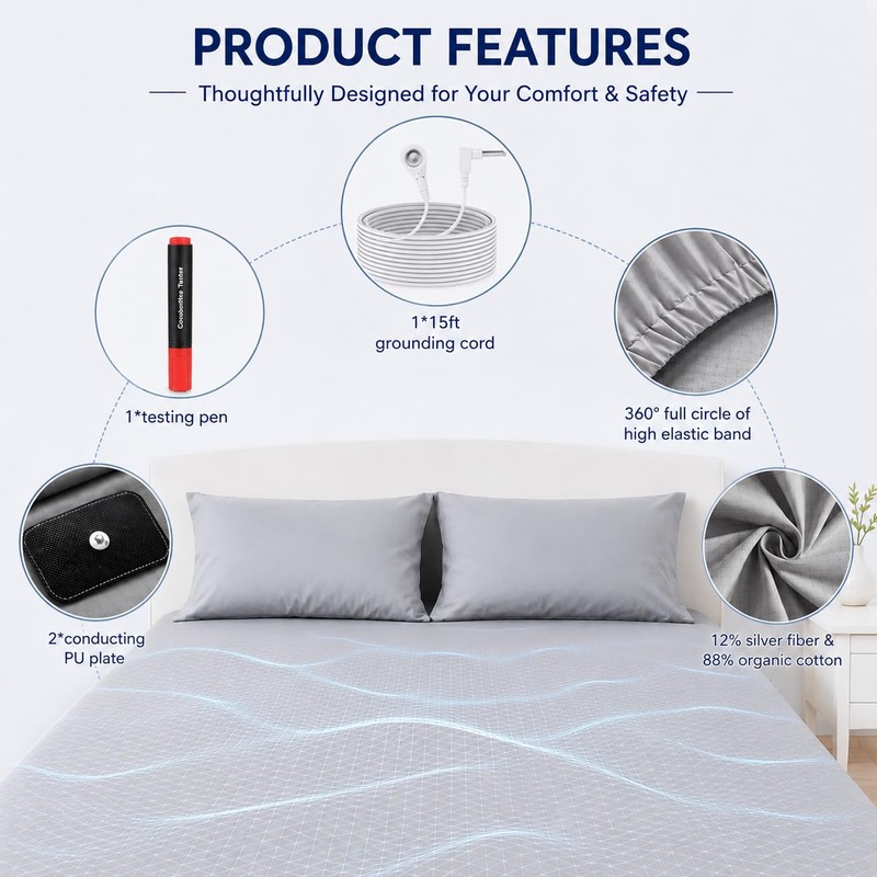 BESTING Grounding Sheet King Size with Connection Cord for Better