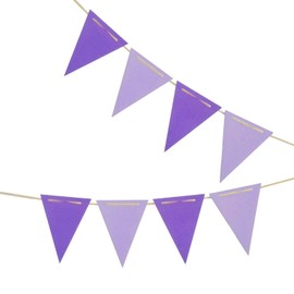 Dark Purple and Light Purple Pennant Banner,Dark Purple and Light Purple Vintage Double Sided Triangle Flag，for Party Decoration,Pack of 30pcs Triangle Flag