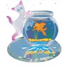 Glass Baron Fish Bowl Fishbowl Kitty Figurine