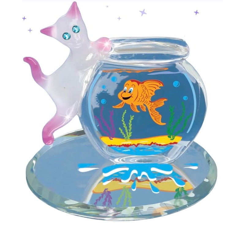 Glass Baron Fish Bowl Fishbowl Kitty Figurine