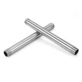 Stainless Steel Pipe Fittings, 2 Pieces 200 mm 1/2 Inch Male Thread Cast Pipe, Stainless Steel Pipe Fittings for Air Pipe, Water Pipe, Fuel Pipe