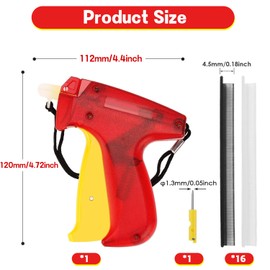 Tagging Gun Kit, Fine Stitch Gun for Clothes Sewing Quilting Hemming Quick Stitch Tag Gun with 2 Needles,2000 White &2000 Black 4.5mm Fasteners(Replaceable),Mini Stitch Tagging Gun for Clothing (Red)