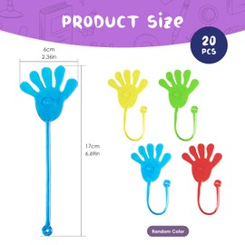 YHTCC 20 PCS Creative Sticky Hands, Pocket Money Toys for Kids, Party Bag Fillers, Elasticity Telescoping Sticky Palm, Children's Birthday Party Gifts, Classroom Prize Gifts