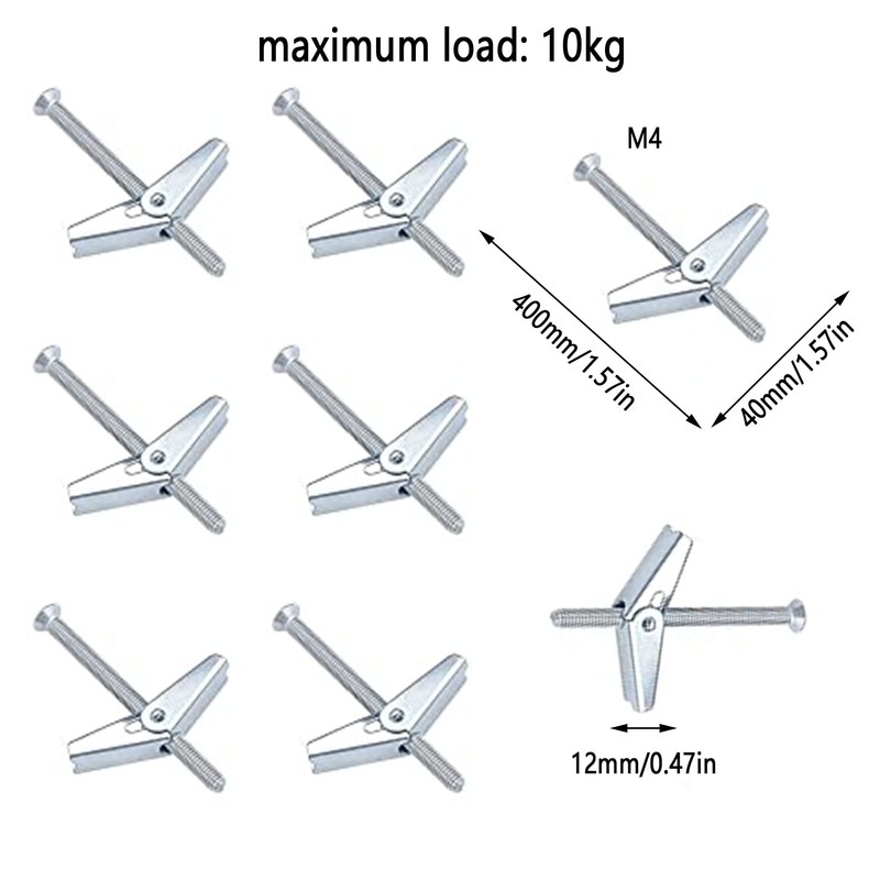 LONGHAO 15 x Spring Folding Dowel Hooks Ceiling Hooks Carbon
