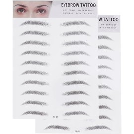Kisangel 2 Piezas Pegatinas para Cejas Temporales de Fácil Aplicación, Papel Negro, Duraderas y Resistentes al Agua, Ideales para Personas Cejas Claras o Escasas