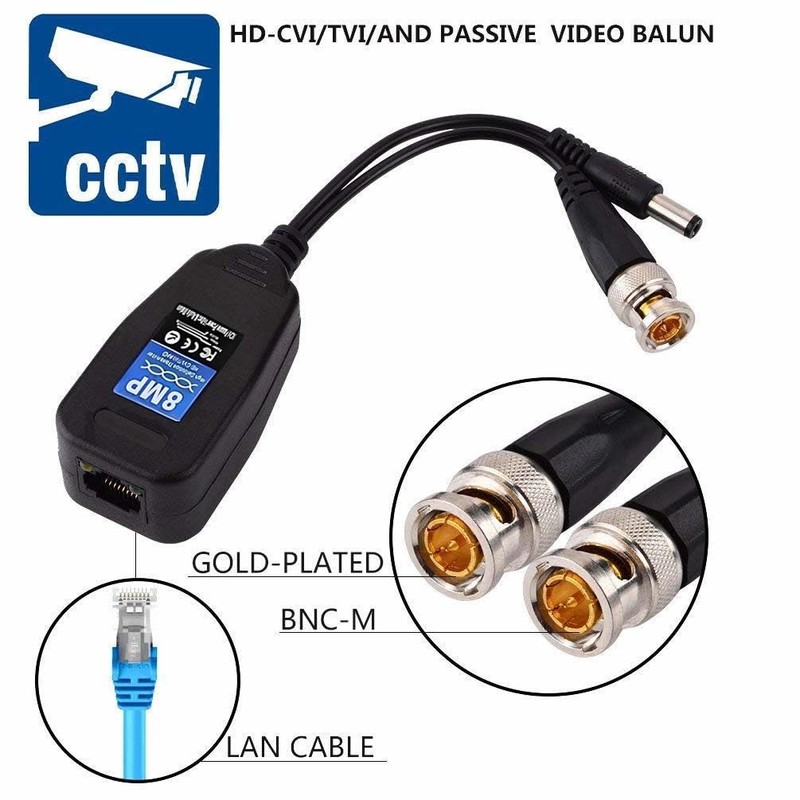 JUSTOP CCTV Balun RJ45 To BNC, 2MP/5MP/8MP 4K HD Video