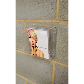 POS Display Shop A5 Portrait Acrylic Outdoor Wall Mount Offer Leaflet Brochure Map Holder Dispenser with lid - LDS4451