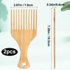 SmallCat 2pcs Natural Bamboo Beard Hair Pick, Anti-Static Hair Styling