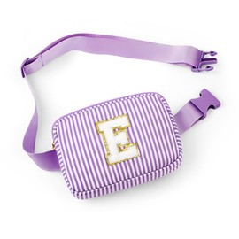 SEFORICO Initial Fanny Pack - Gifts for Girls Teen Girls Kids Fanny Pack Gifts for Daughter Sister, Crossbody Bag Belt Bag Teen Girl Gifts Trendy Stuff 11 12 13 14 15 16 Years Old Girl Gifts(Purple E)