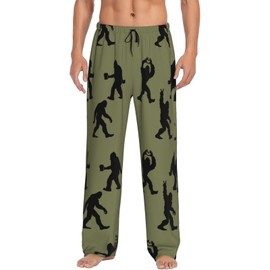 Big Foot Funny Mens Pajama Pants Lounge Sleep Pants Men Pajama Bottoms with Pockets Drawstring for Family M