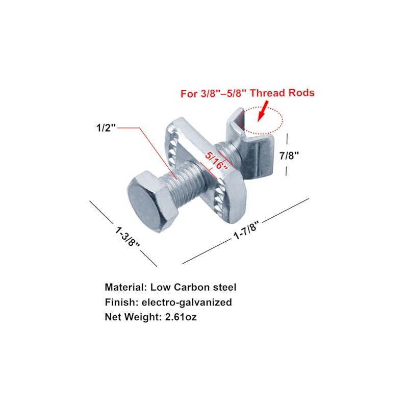 heneng 20 Pack Strut Channel Seismic Rod Stiffeners,Fits 3/8" -
