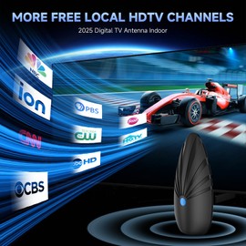 2025 TV Antenna for Smart TV Indoor, Digital Indoor Antennas with Amplifier Signal Booster, Easy Installation, Long Range Reception for Local Channels 4K 1080P