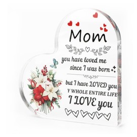 Heart-Shaped Acrylic Plaque, Unique Mum Birthday Gifts, Memorial Gift for Loved Ones, Modern Art Decor for Home, Thoughtful Presents for Mum, Friend Gifts and Family Keepsakes