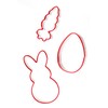 3-Piece Easter Fun Cookie Cutters, Easter Bunny, Egg and Carrot,Heavy