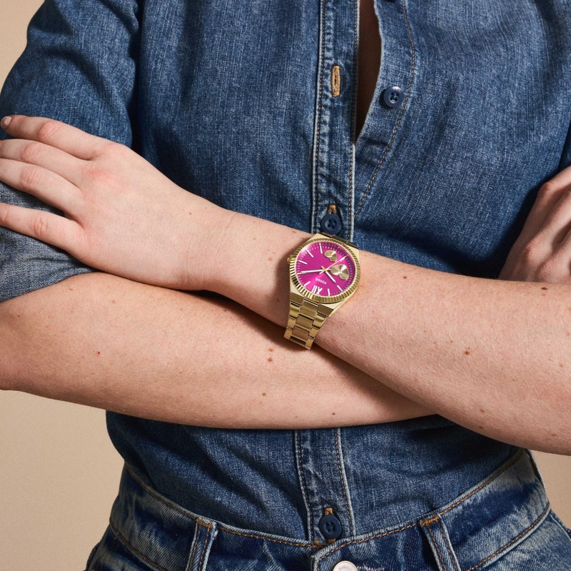 Fossil Scarlette ES5325 Women's Wristwatch, Gold
